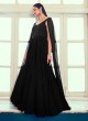 Black Gown In Georgette With Embroidery Work
